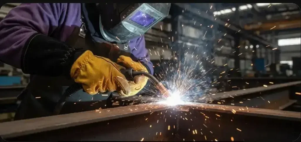 MIG welding gloves With high quality cowhide leather balanced dexterity and heat protection