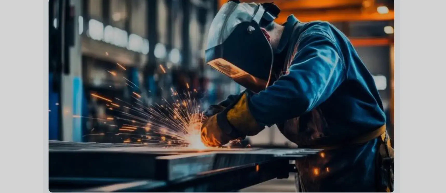 Professional welder using Arasweld heavy-duty heat-resistant gloves.