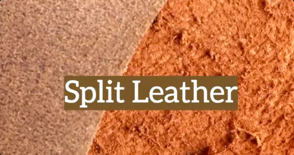 Image of two different types of split cowhide for welding gloves