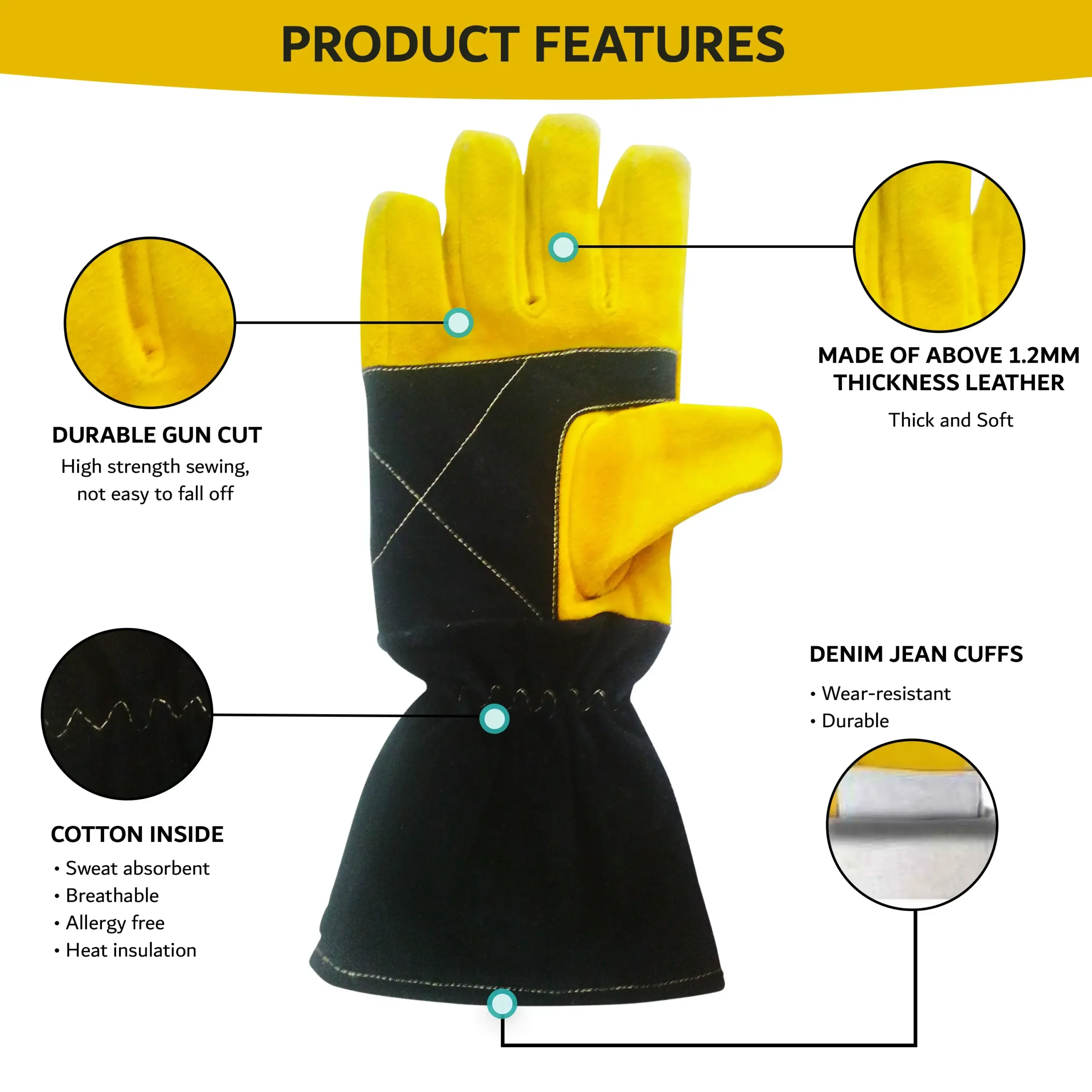 ARASWELD impact resistance welding Glove Abrasion Resistant industrial welding gloves with EN388 certification.