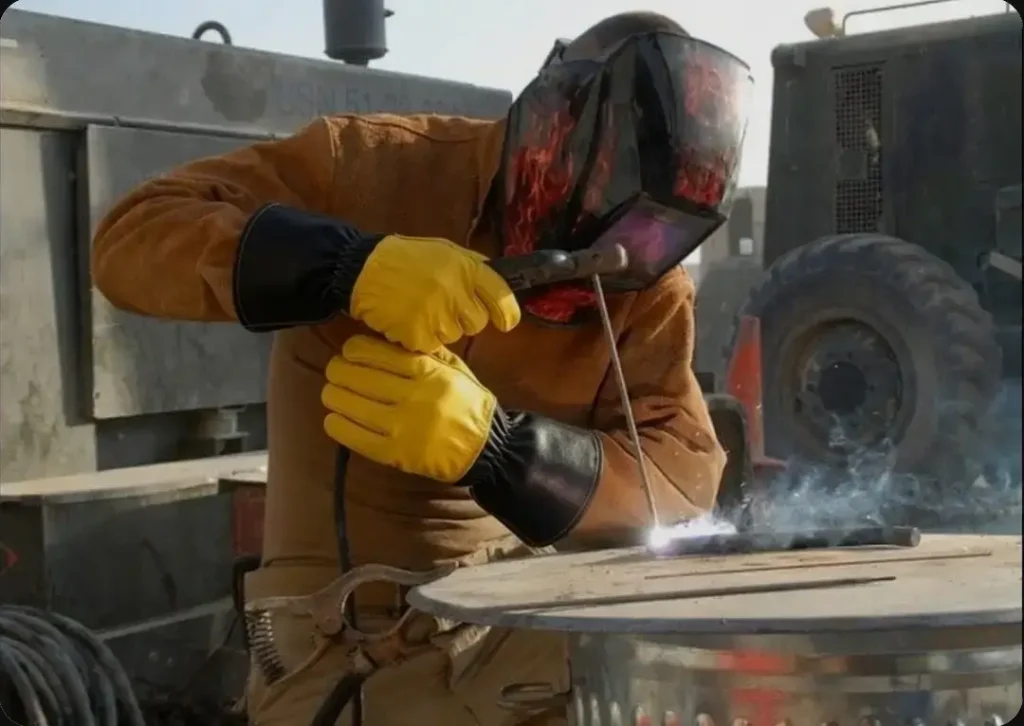 Stick welding gloves thick heat-resistant leather for high-temperature tasks